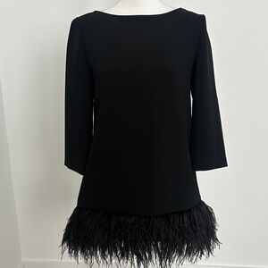Gorgeous Kate Spade Black Tunic with Feather Hem